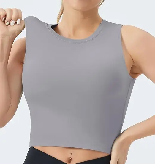 Women's Sleeveless Sports Bra , Medium Support Crop Top - Image 2