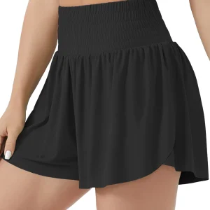 Women's High Waisted Flowy Running Shorts - Thumbnail Image 3