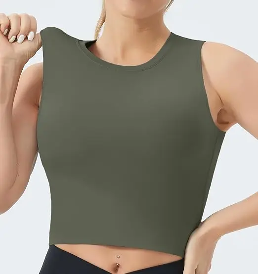 Women's Sleeveless Sports Bra , Medium Support Crop Top - Image 3