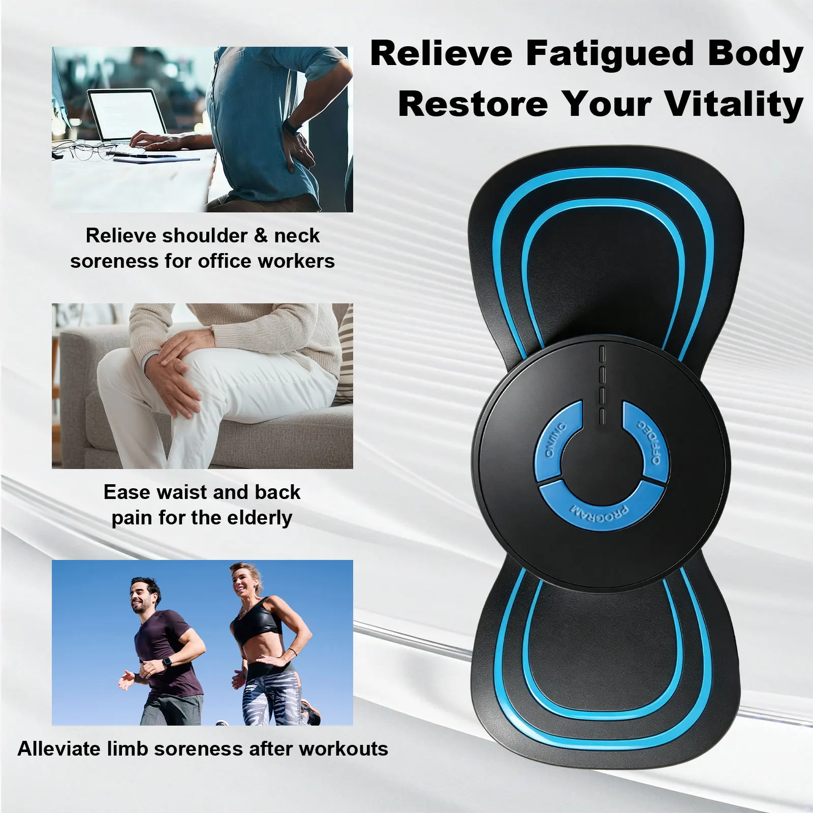 Portable EMS Massage Pad TENS Microcurrent Pulse Massager - Image 2