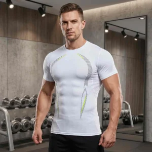 3-Pack Men's Compression Shirts Short Sleeve - Thumbnail Image 5