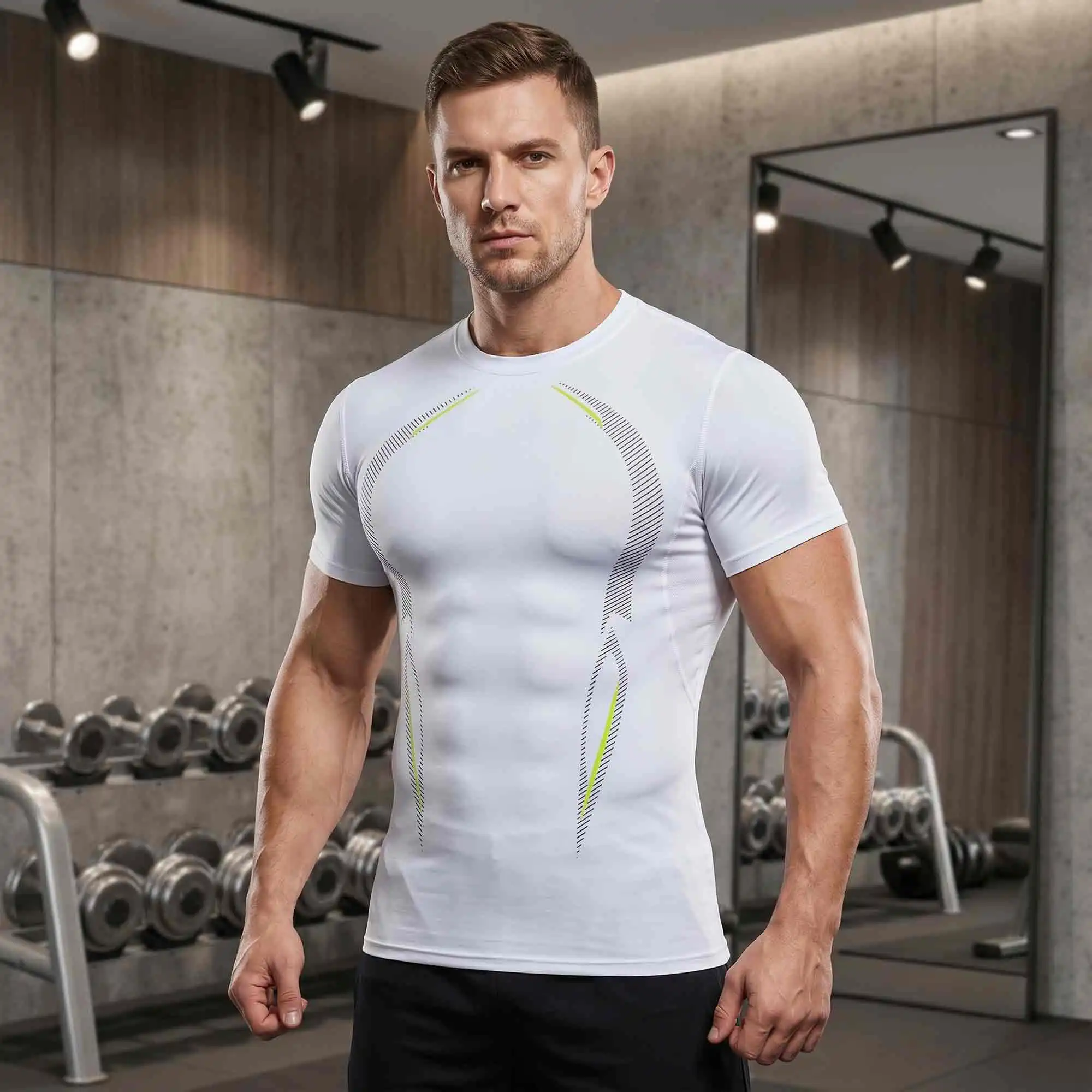 3-Pack Men's Compression Shirts Short Sleeve - Image 5