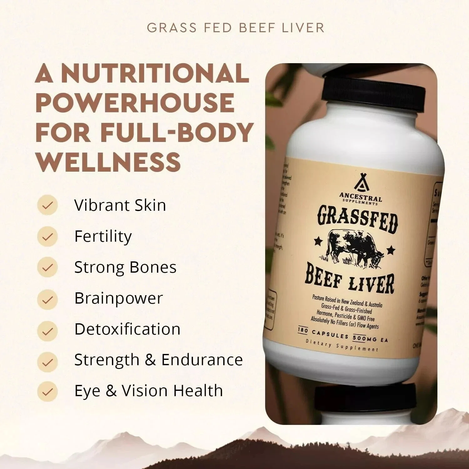 Grass Fed Beef Liver 180 Capsules - Image 2