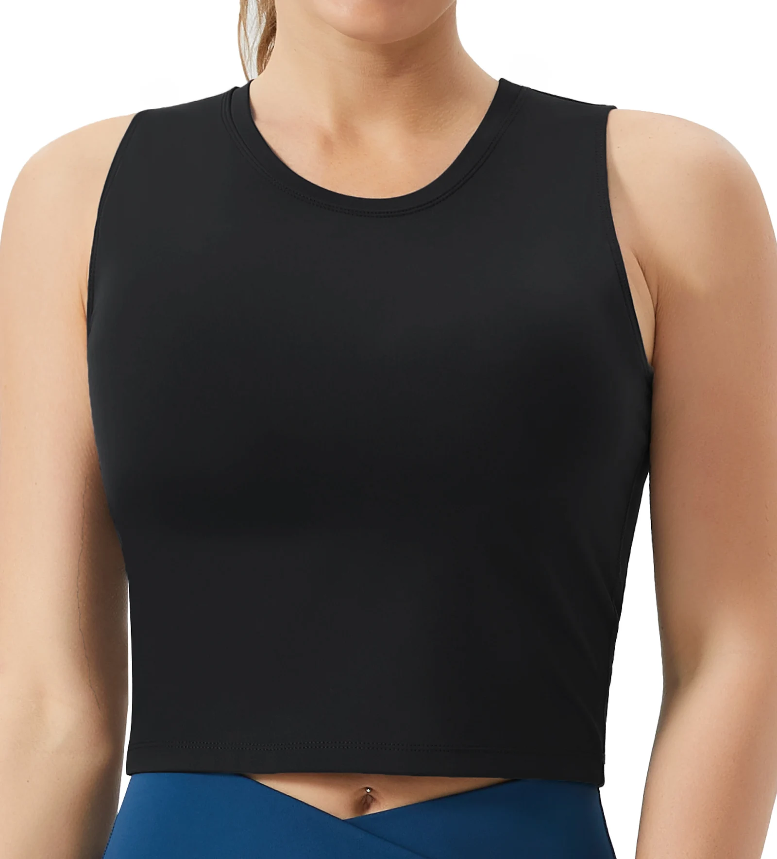 Women's Sleeveless Sports Bra , Medium Support Crop Top - Image 8