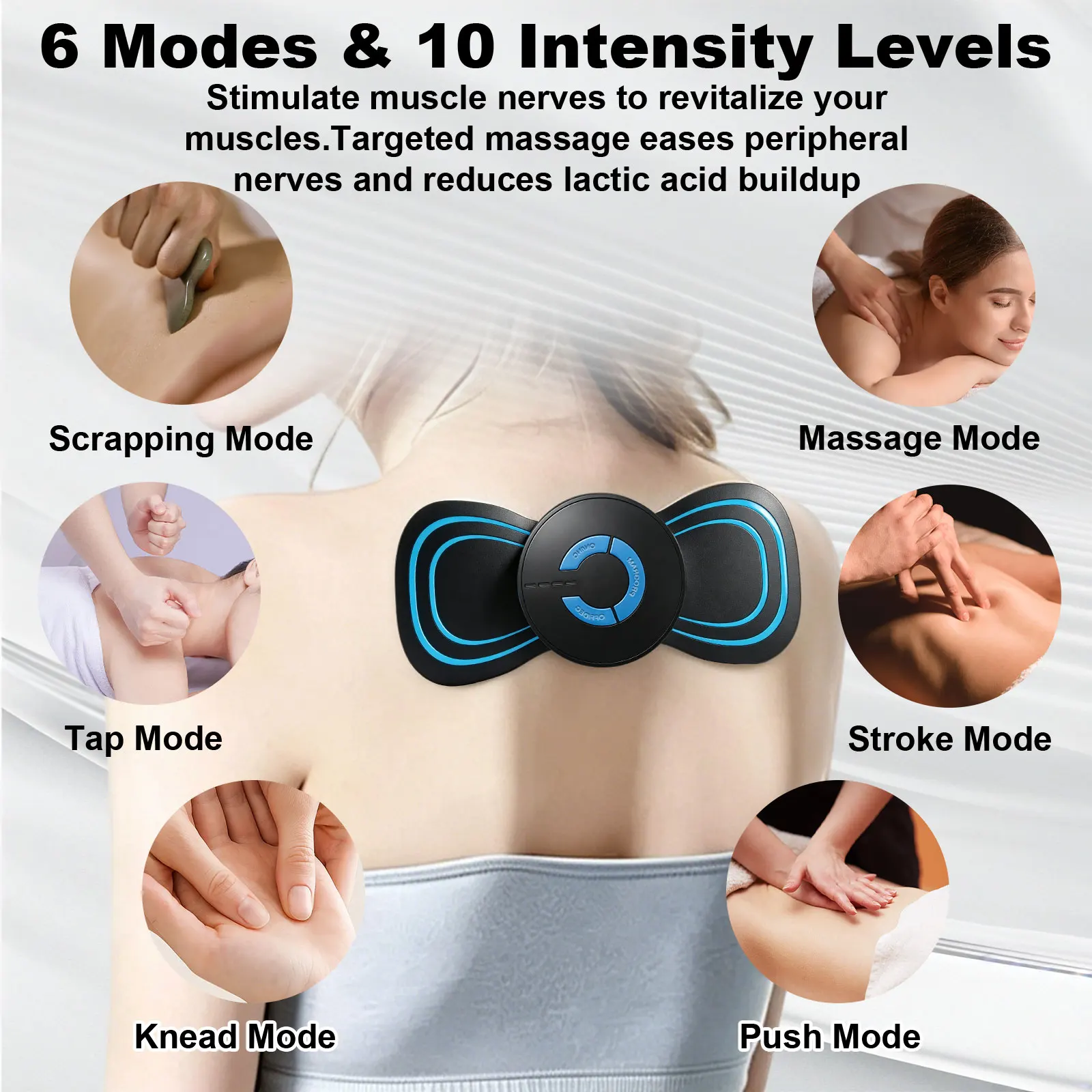 Portable EMS Massage Pad TENS Microcurrent Pulse Massager - Image 3