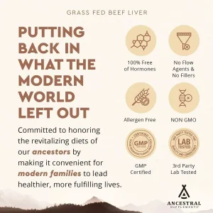 Grass Fed Beef Liver 180 Capsules - Thumbnail Image 3