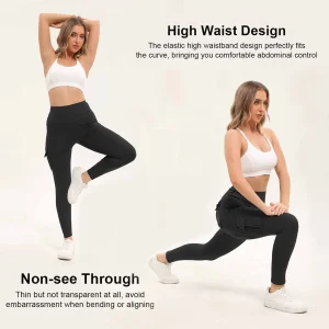 3PCS Women's High-Waisted Solid Color Gym Leggings - Thumbnail Image 3