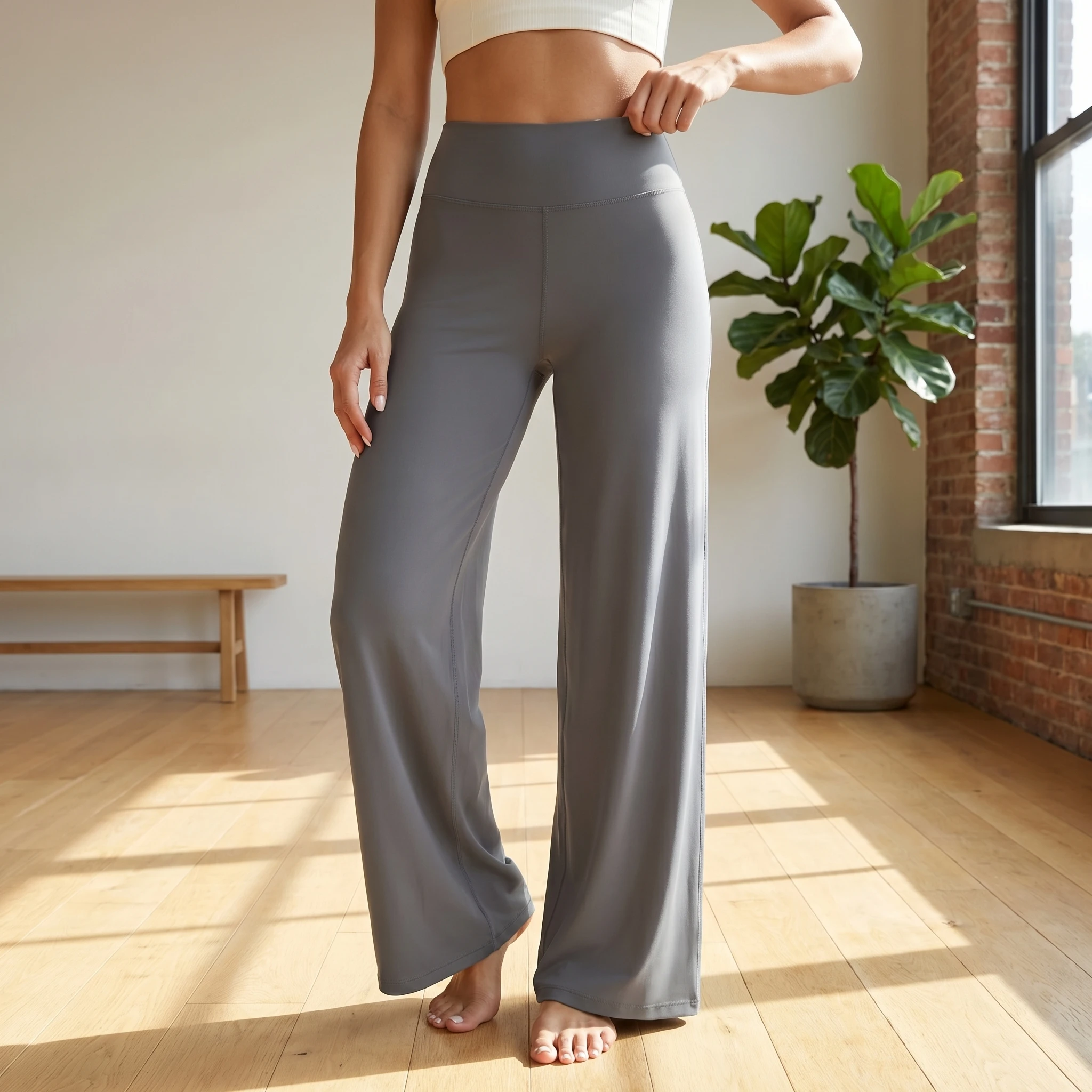 Women High Waist Wide Leg Yoga Pants - Image 1