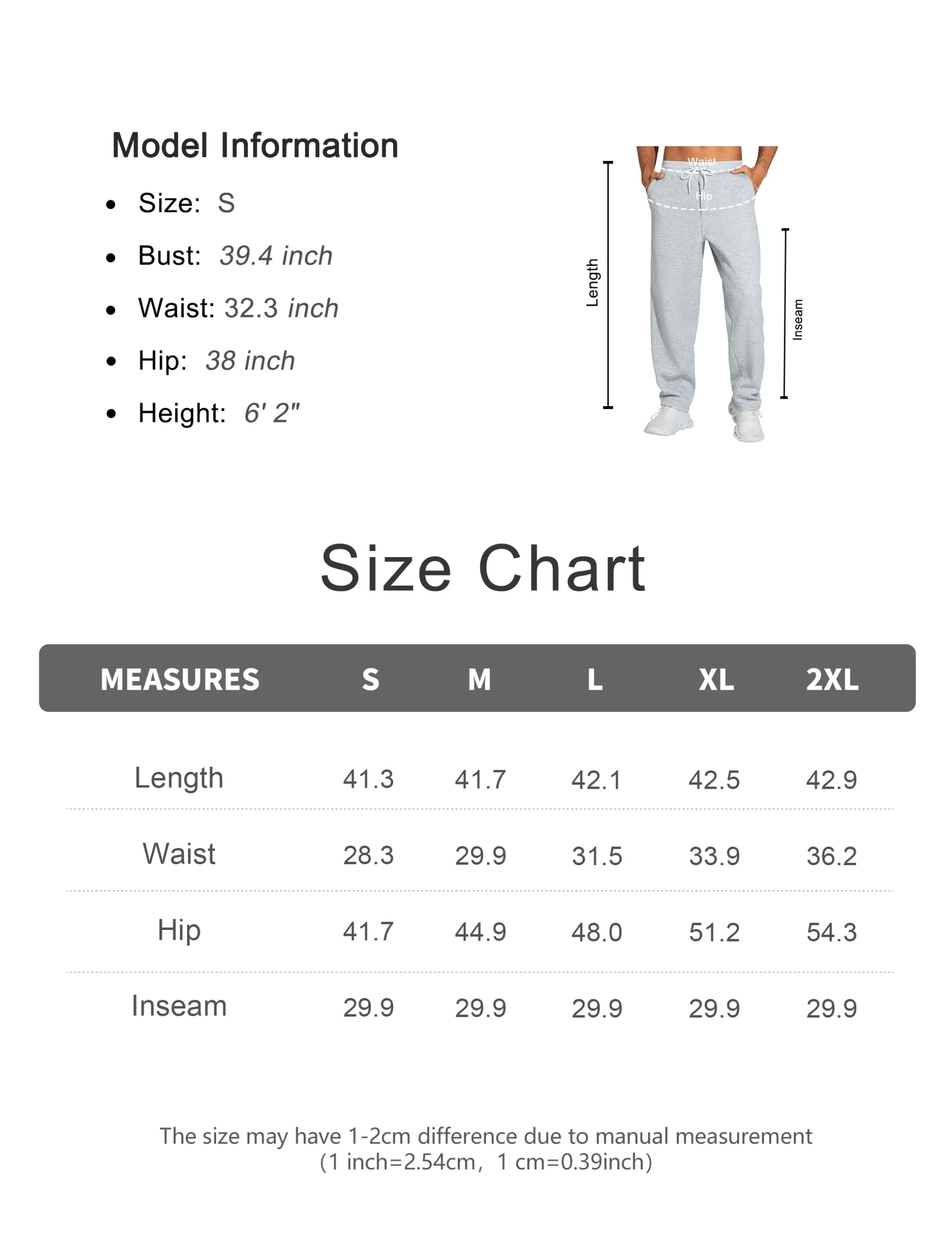Men's Baggy Sweatpants Fleece Drawstring Straight Leg - Image 5