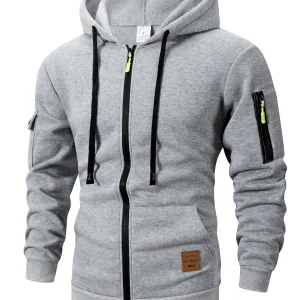 Men's Zip Up Hooded Sweatshirt Fleece Lined