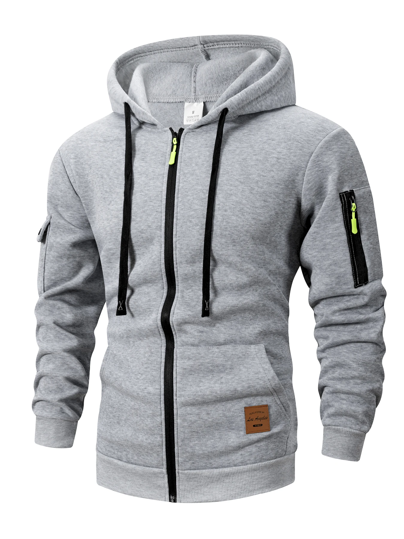 Men's Zip Up Hooded Sweatshirt Fleece Lined - Image 1