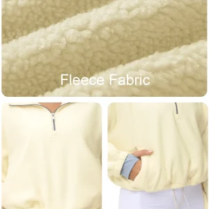 Women’s Half Zip Crop Pullover Sweatshirt