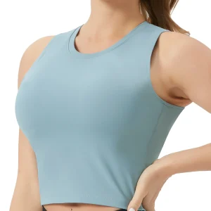 Women's Sleeveless Sports Bra , Medium Support Crop Top - Thumbnail Image 6