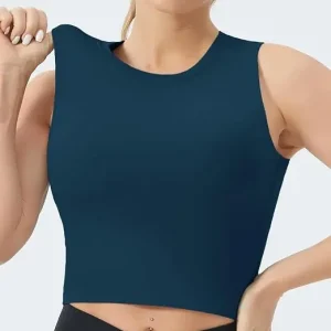 Women's Sleeveless Sports Bra , Medium Support Crop Top - Thumbnail Image 5