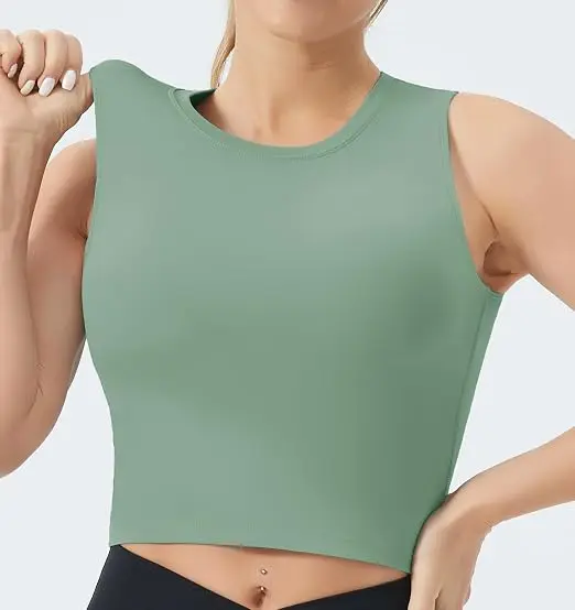 Women's Sleeveless Sports Bra , Medium Support Crop Top - Image 4