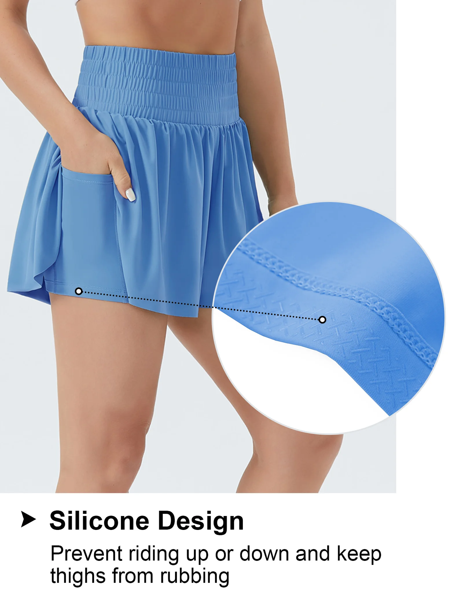 Women's High Waisted Flowy Running Shorts - Image 6